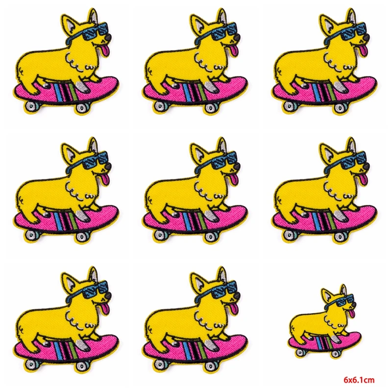 10pcs/Lot Cartoon Animal Patches For Clothing DIY Cute Things Patch Iron on Embroidered Patches On Clothes Stripe Badge Applique