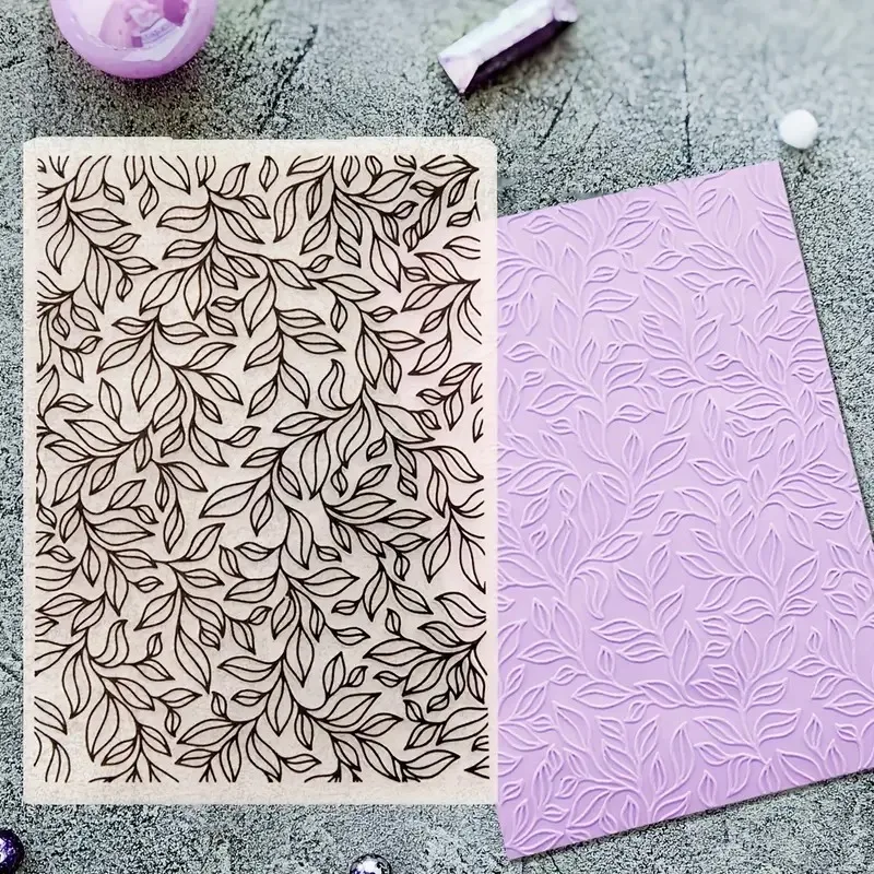 1Pc Embossing Folder Leaf Background Pattern Plastic Embossing Folder Machine Template for Card Making Scrapbook Paper Album Cra