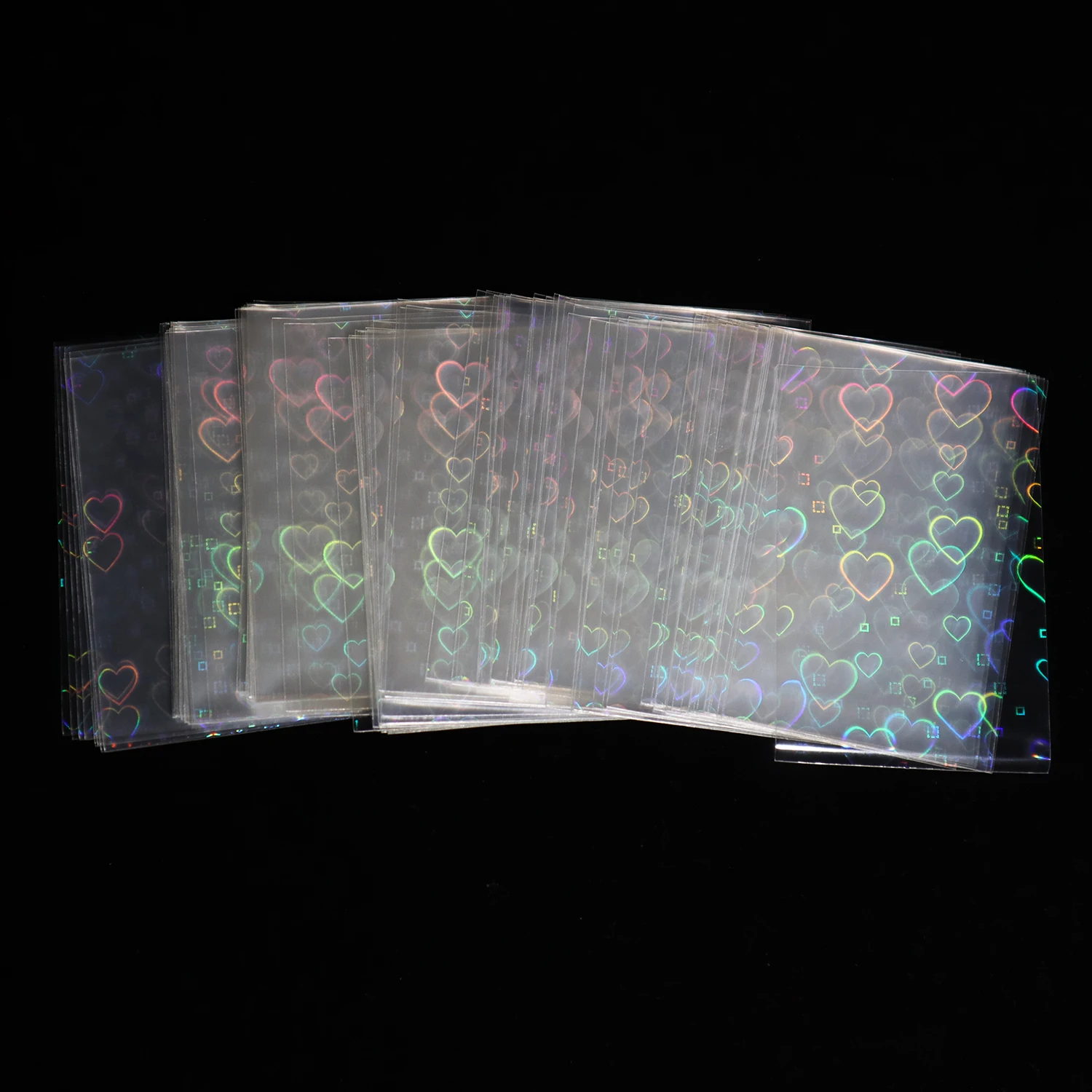 80pcs/Lot Holographic Tarot Card Sleeves Foil Shinny Laser Heart Shaped Holo Oracle Card Protectors Fit Standard Tarot