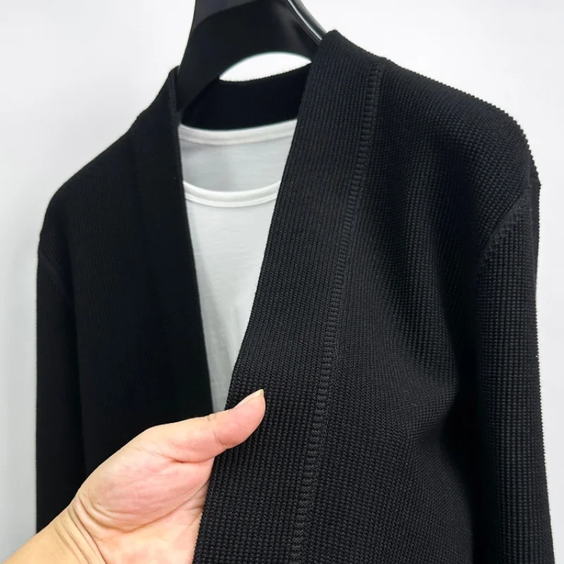 Men's New High quality Autumn Sweater Cardigan Brand V-neck Knitwear Trendy Coat Casual Fashionable Shawl Pullover Men's wear