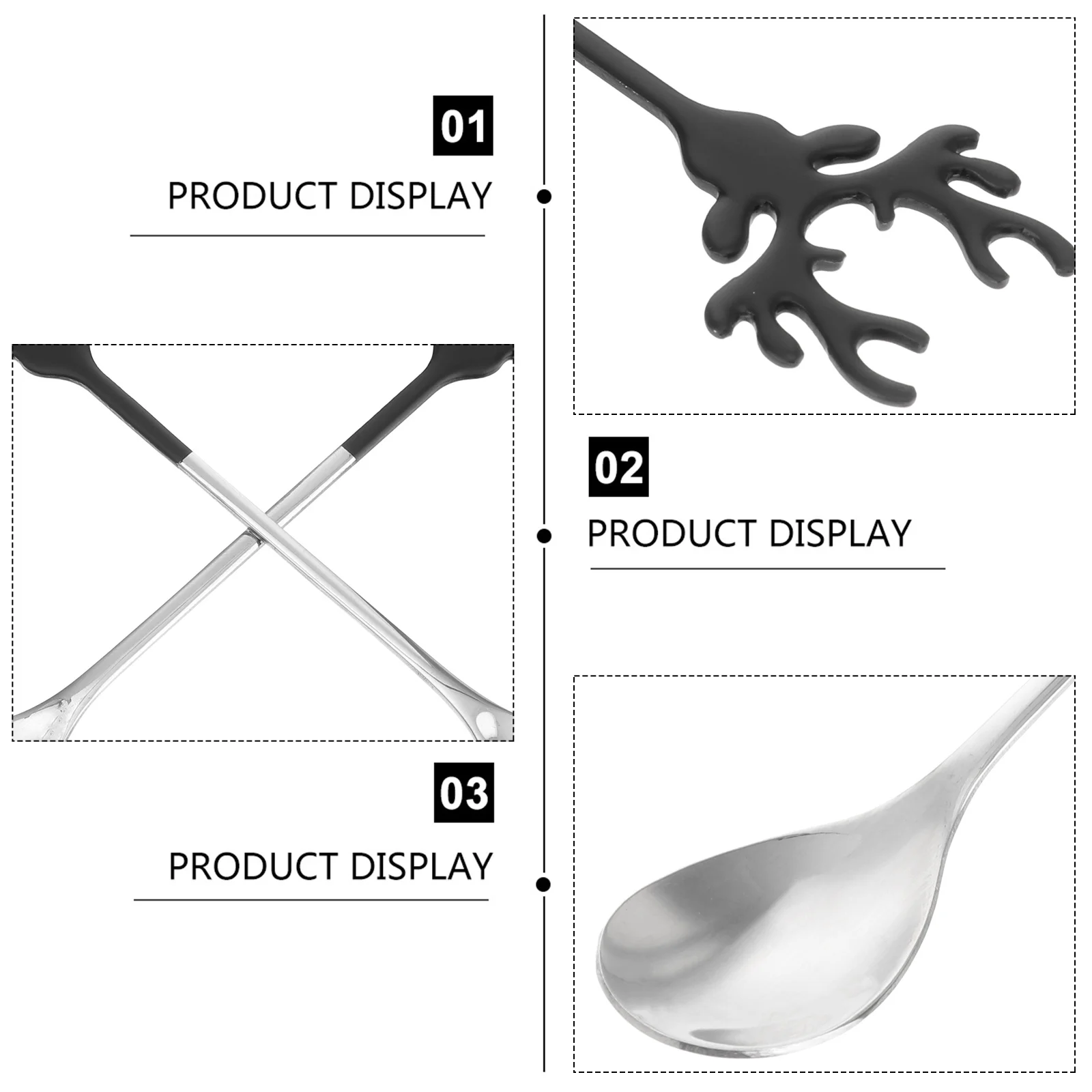 

2Pcs Elk Coffee Spoons Stainless Steel Creative Stirring Spoons Dessert Tea Mixing Scoop Holiday Gift Flatware