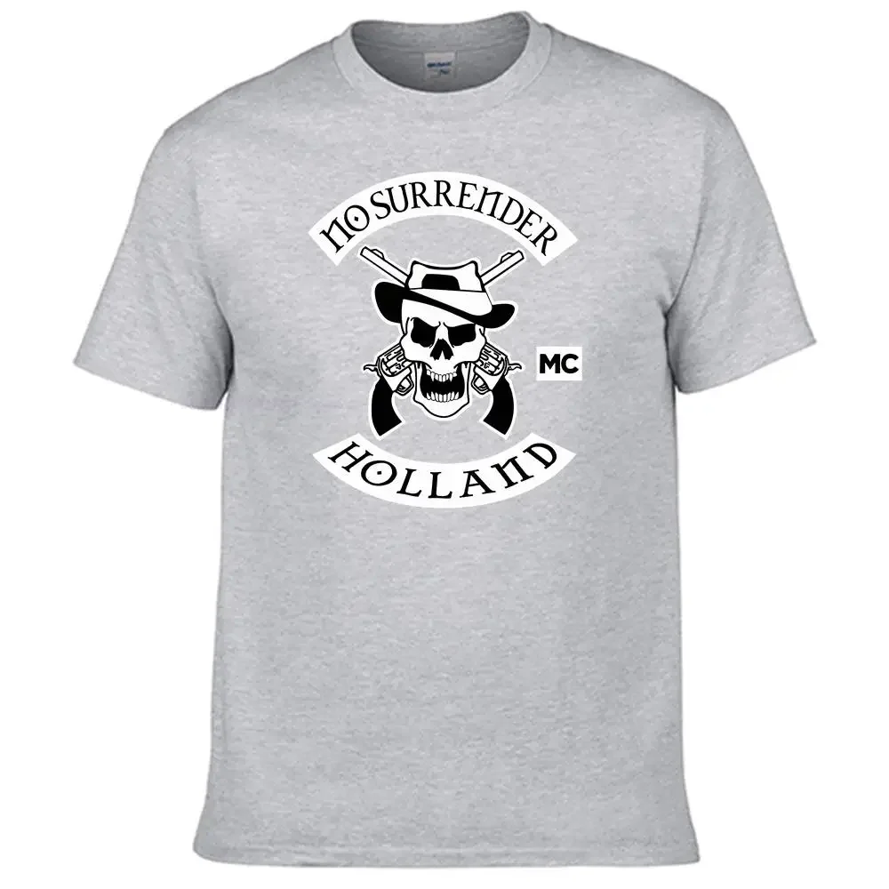 

100% pure cotton men's T-shirt, high-quality brand unisex shirt, No Surender MC Holland, Motorcycle Club, N03