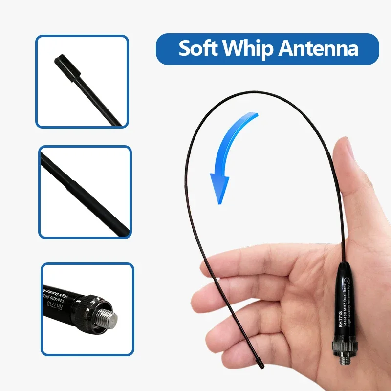 Talkies-Walperforés RH771S, Antennes Radios Minces et Souples, Compatible avec Motorola GP328, GP300, GP88, GP340, GP338, CP040, GP380, P10, P50
