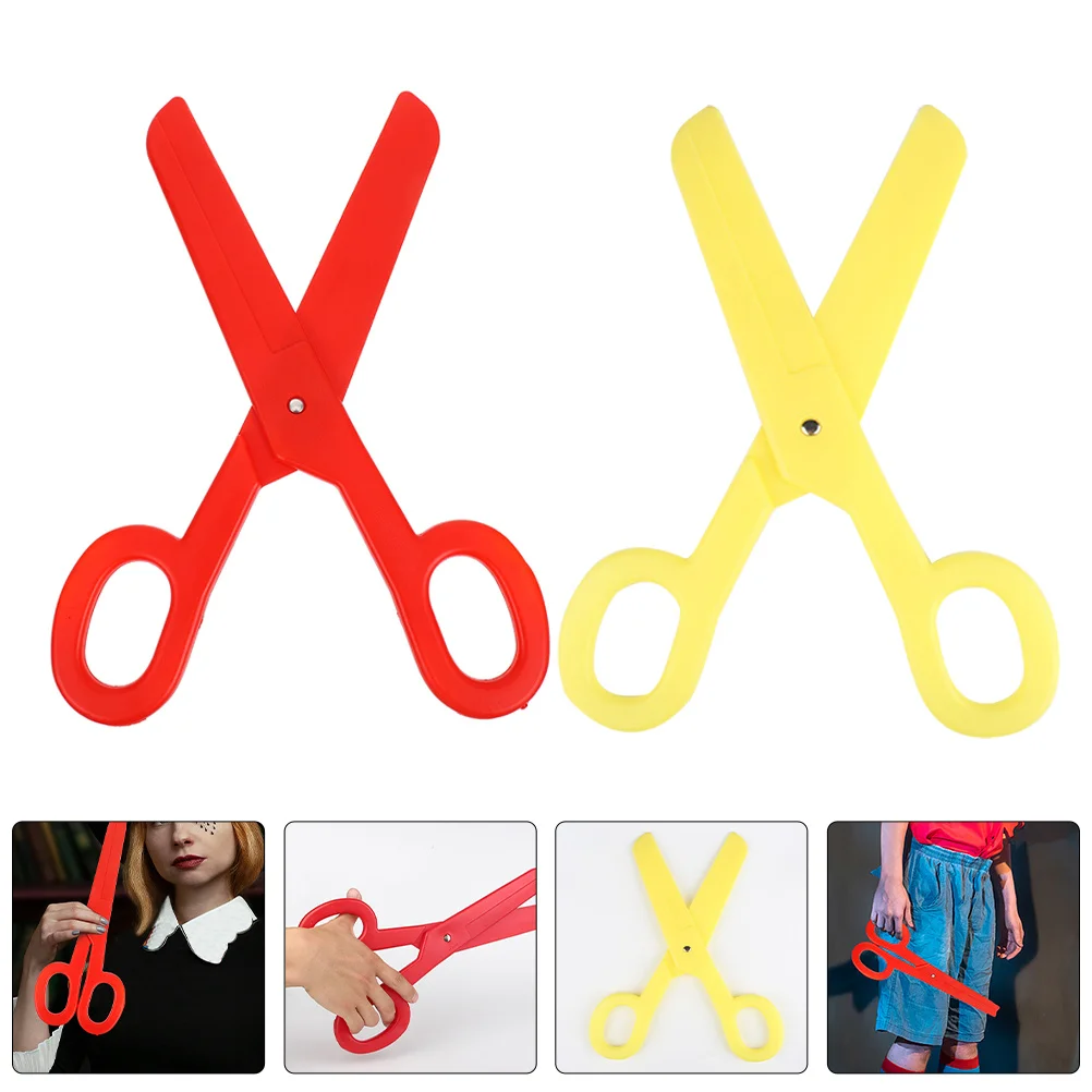 

2Pcs Giant Clown Scissors Costume Prop Oversized Safe Lightweight Fun Party Cosplay Themed Accessory for Adults Kids