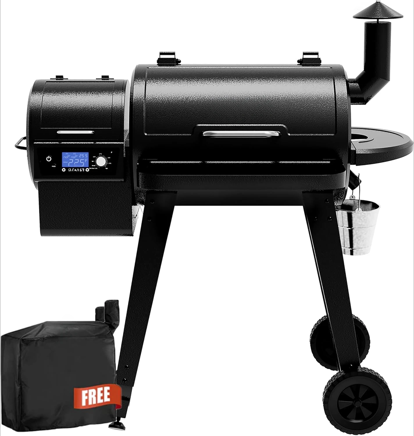 

ZPG-450A Wood Pellet Grill & Smoker with PID Controller 8 in 1 BBQ Grill Auto Temperature Control, 450 Sq in Black