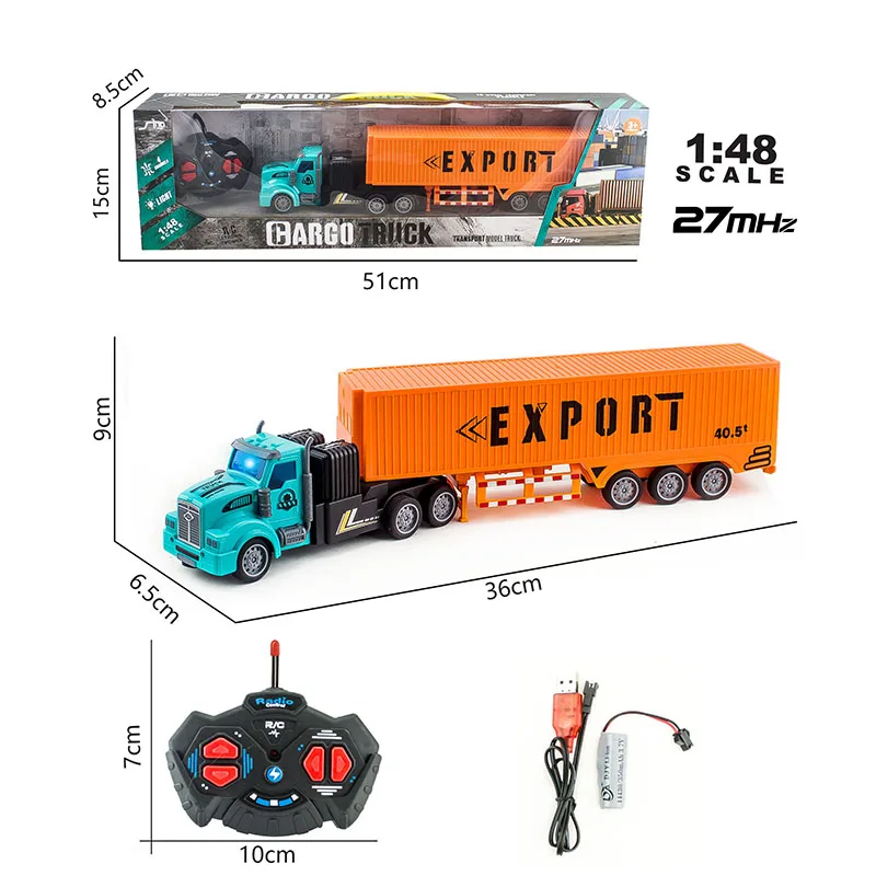 1/48 Rc Truck Heavy-Duty Toy Cars Trucks Remote Control Semi-Trailer Construction Electric Truck Big Rc Trailer Dump Boys Gift