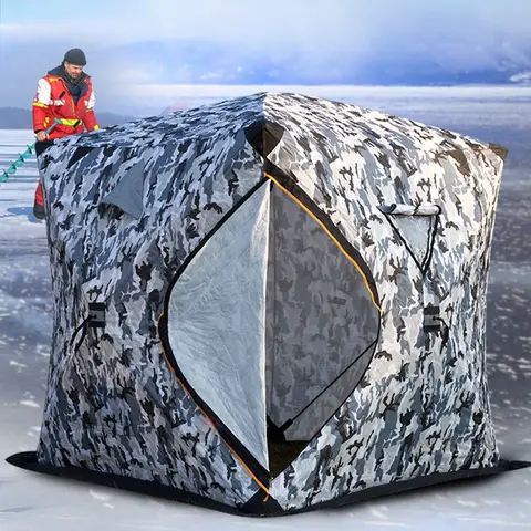 Tente de pêche en plein air, tente de pêche d'hiver, équipement de pêche, isolation coupe-vent accrue, tente de pêche sur glace