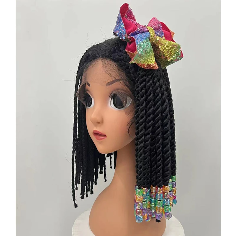 Christmas Sequin Bows Girl Ponytail with Beads Kids Ponytail Braids Kids Ponytail Hair Extension