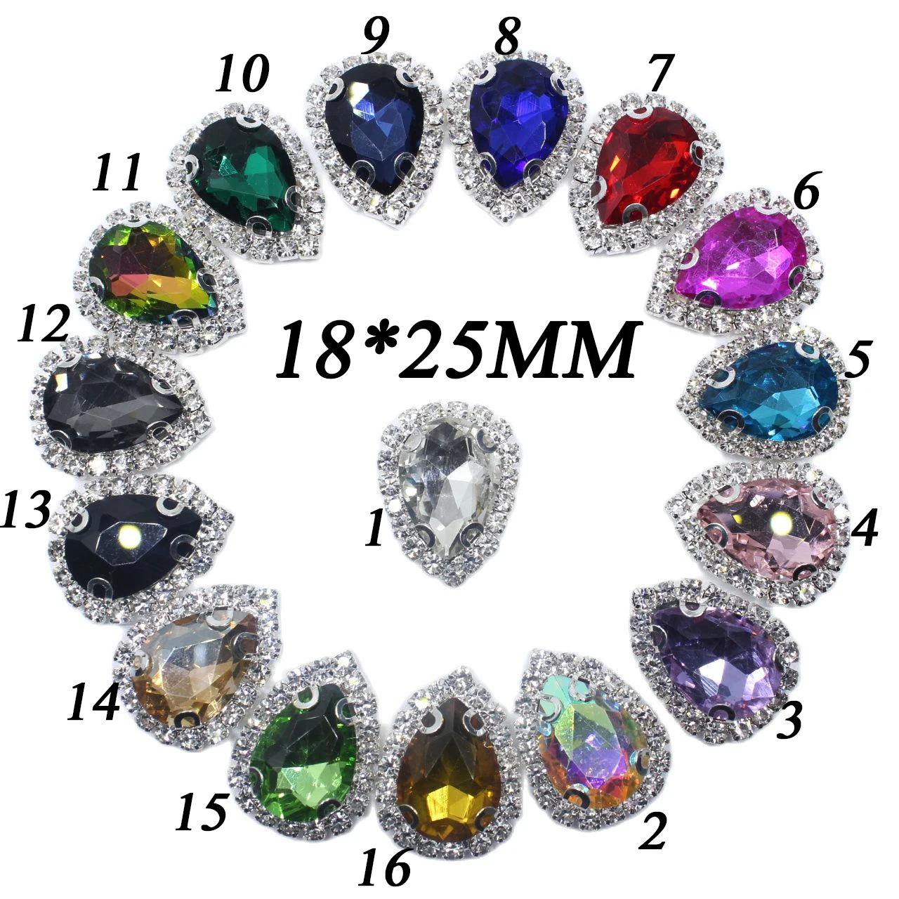 Shiny Glass Rhinestone Buttons, Wedding Decoration, Hair Accessories, Hand-sewn Clothing, Silver, 4 Holes, 18x25mm, 6Pcs per Lot