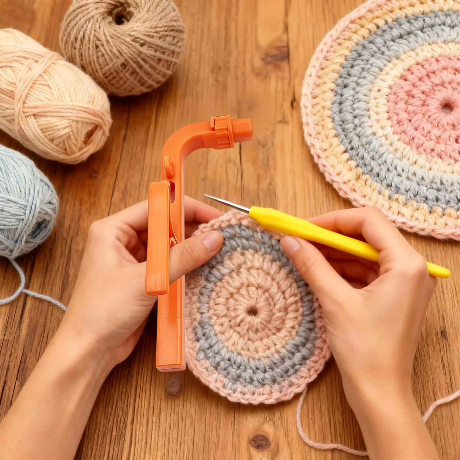 إبر الكروشيه لوازم الحرف اليدوية خياطة دائرية دليل أصابع أصحاب أداة الكروشيه للمبتدئين المحترفين الحياكة #1