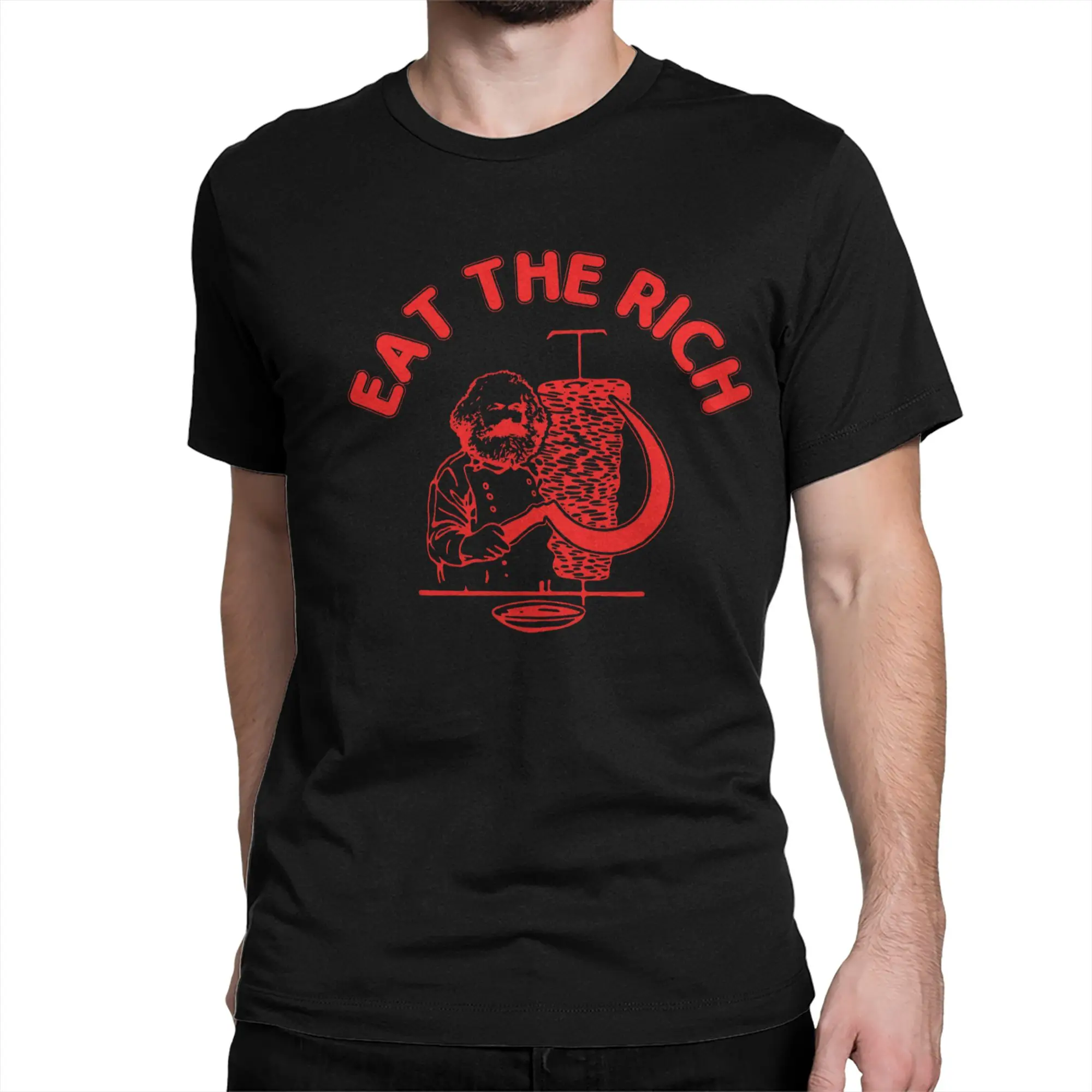 Eat The Rich Doner Dner Kebab Socialist Hasan Piker T-Shirts for Men Women  100% Cotton Tees Short Sleeve T Shirts Printed Tops