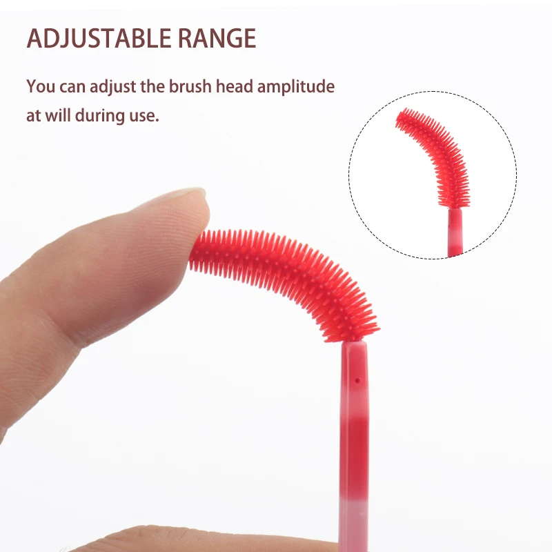 50 pcs Silicone Two-color Rod Mascara Wands Applicator Disposable Eyelash Brushes Comb For Women Beauty Makeup Brush Tools