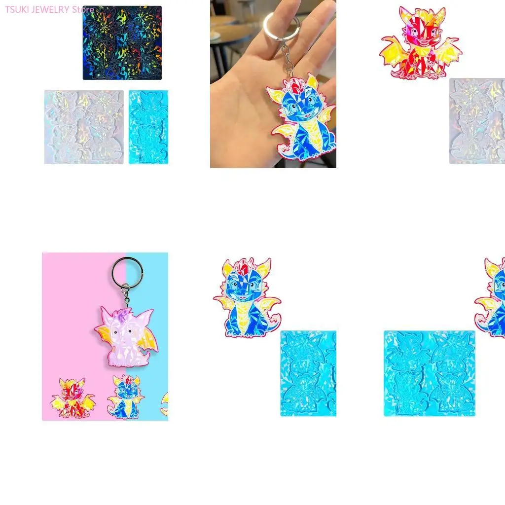 

62KE Dragon Keychain Resin Mold Silicone Mould Earrings Pendant Mold Epoxy Resin Mold