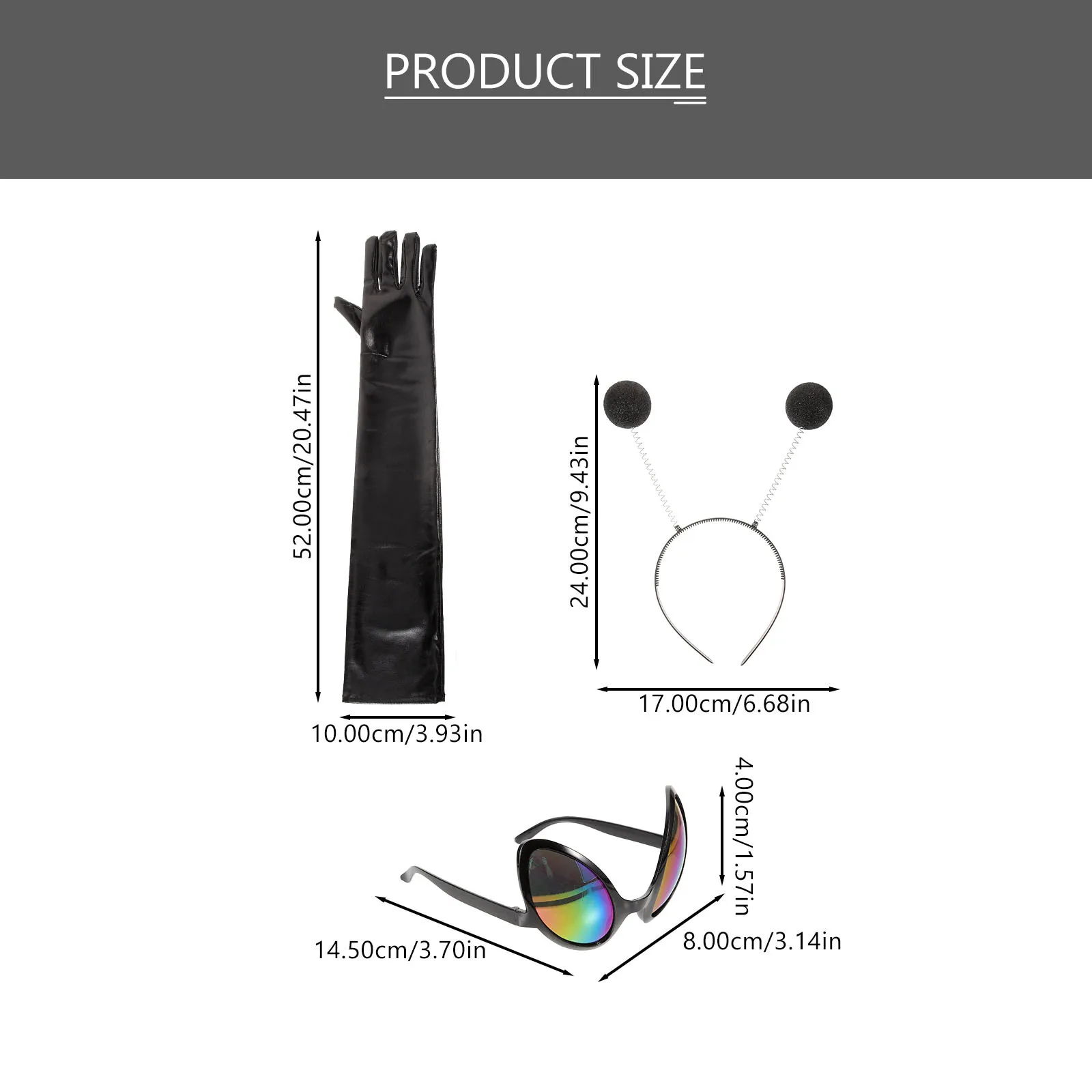 1 Set Party Kostüm Zubehör Antenne Stirnband Dekorative Sonnenbrille Handschuhe Für Cosplay Festival Outdoor-Events Lustige Party