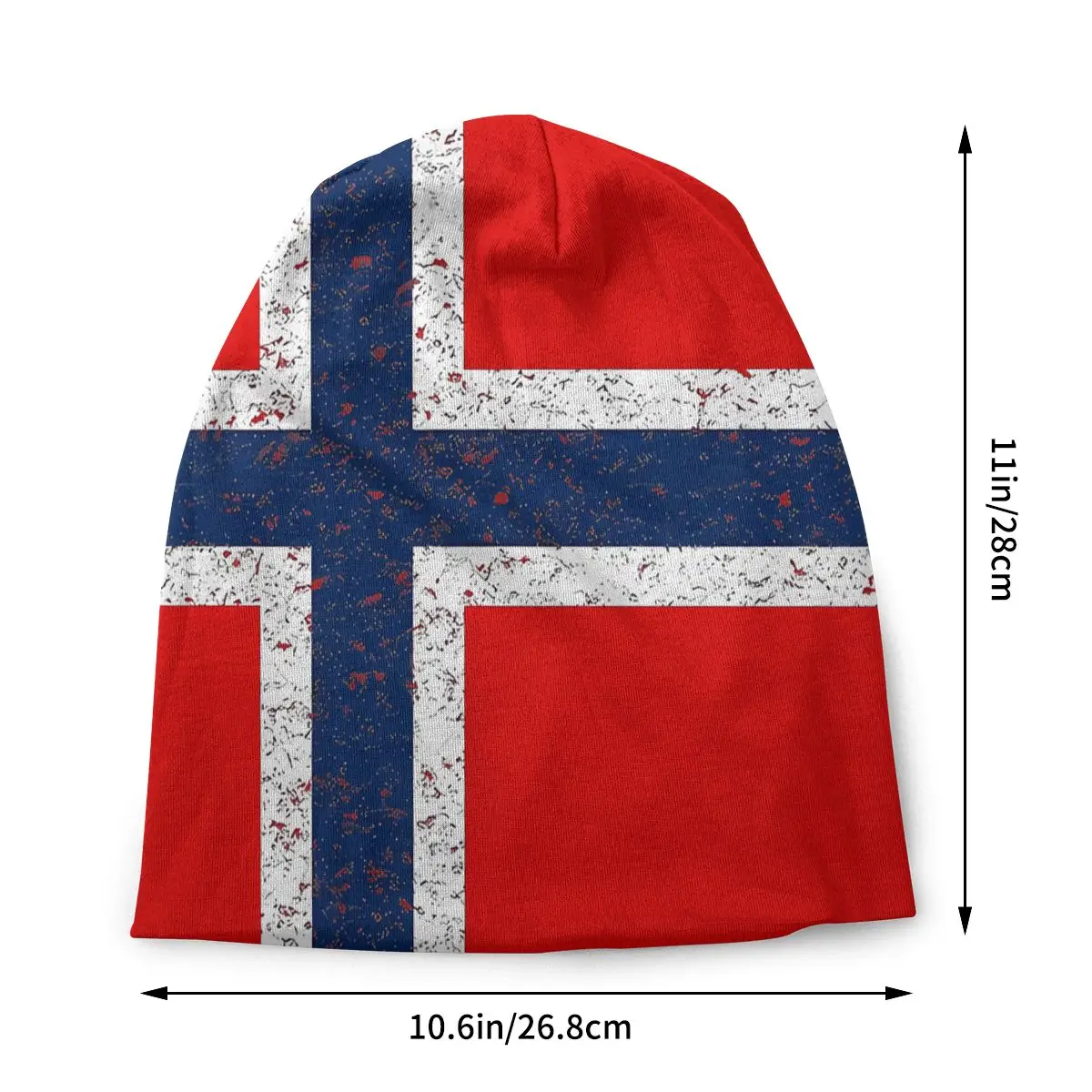 Norway Flag Skullies Beanies Outdoor Hats Norwegian Norsk Flag Weathered Thin Bonnet Hipster Caps Men Women's Earmuffs