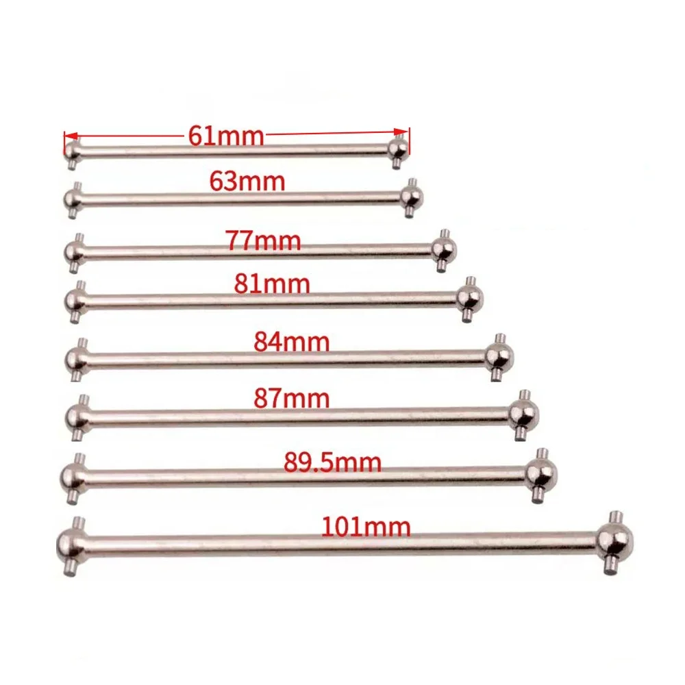 2Pcs RC Car Drive Shaft L61/63/77/81/84/87/89.5/101mm 1/10 HSP 08059 94111 94108 94188 Rc Model Car Spare Parts Steel Dogbone