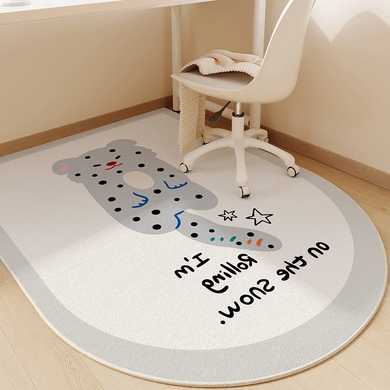 

Computer Swivel Chair Tpr Anti-slip Carpet Children's Room Study Reading Area Floor Mat Cartoon Pattern Easy To Care Silent Rug