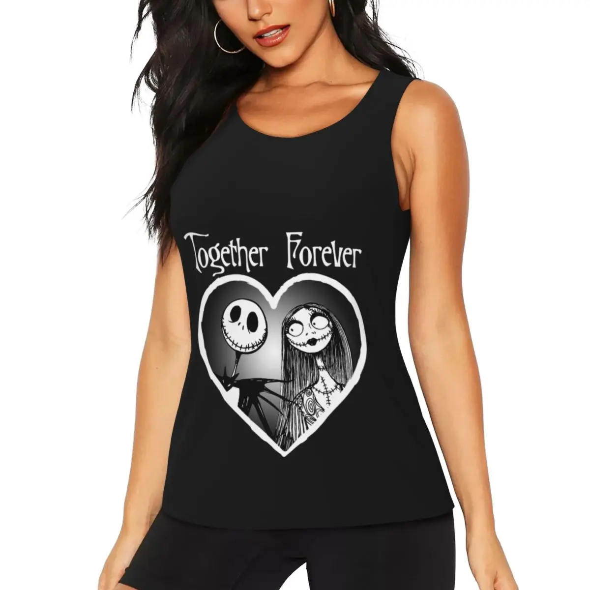 

Custom Jack Together Forever Halloween Workout Yoga Shirts Quick Dry The Nightmare Before Christmas Athletic Running Tank Tops