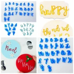 DIY Upper&Lower Case Alphabet Letters Number Embosser Mold Cookie Cutter Fondant Set Cookie Cutter Cake Decoration Tools