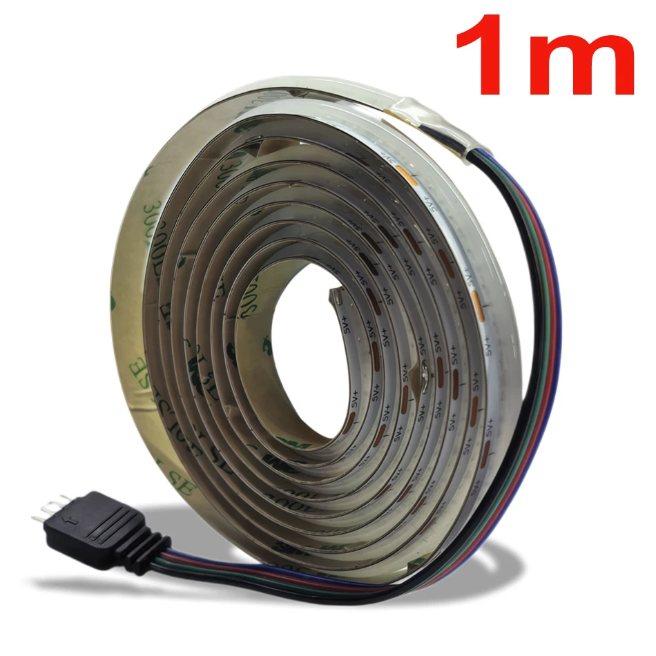 5m COB RGB LED Strip 4PIN 8mm/10mm DC5V/12V/24V, High Density 576LEDs/M RA90, Dimmable Flexible Linear LED Tape Ligh