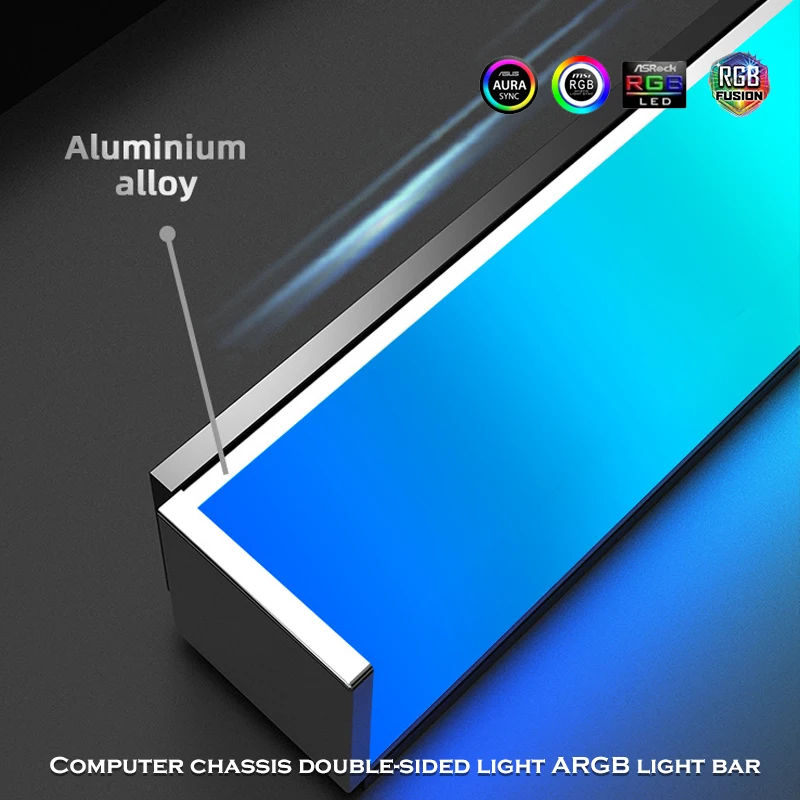خزانة الكمبيوتر المكتبي RGB LED قطاع غاسل ضوء الهيكل، 5V ARGB M/B SYNC، تألق مزدوج الجانب من الألومنيوم، 30 سم / 40 سم #2