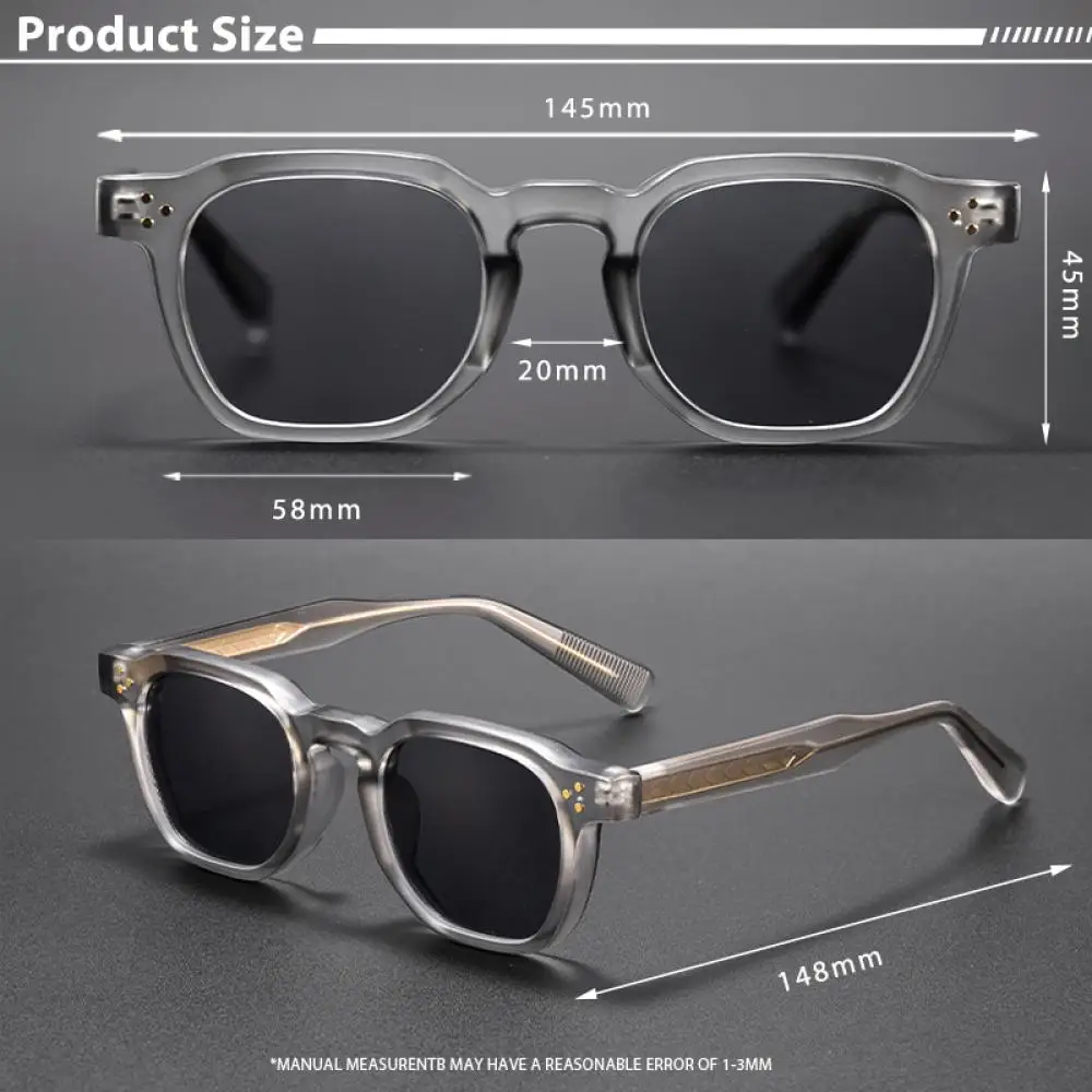 CATERSIDE Neue Vintage Herren-Sonnenbrille Hochwertige Quadratische Sonnenbrille Damen Outdoor Reise Strand Sommer Mode-Brille UV400 – Detail 3