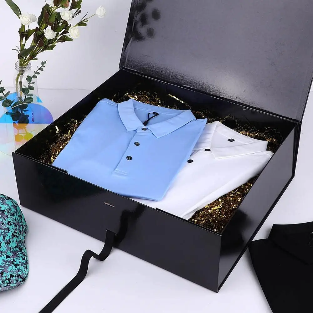 علبة هدايا سوداء كبيرة أنيقة مقاس 19x16x6 #6