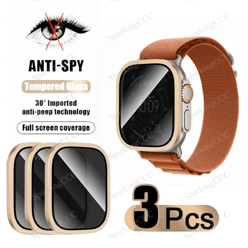 

3Pcs Privacy Screen Protector for Apple Watch Ultra 49mm,Full Coverage Ultra-Thin All-Round Protection Film,28°Anti-Spy,No Glare