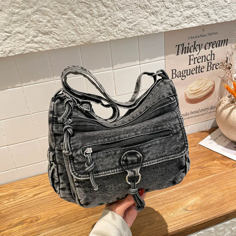 

Denim Super Popular Niche Solid Sewing Shoulder Bags on Sale 2026 High Quality Single Sweet Versatile Crossbody Bags for Women