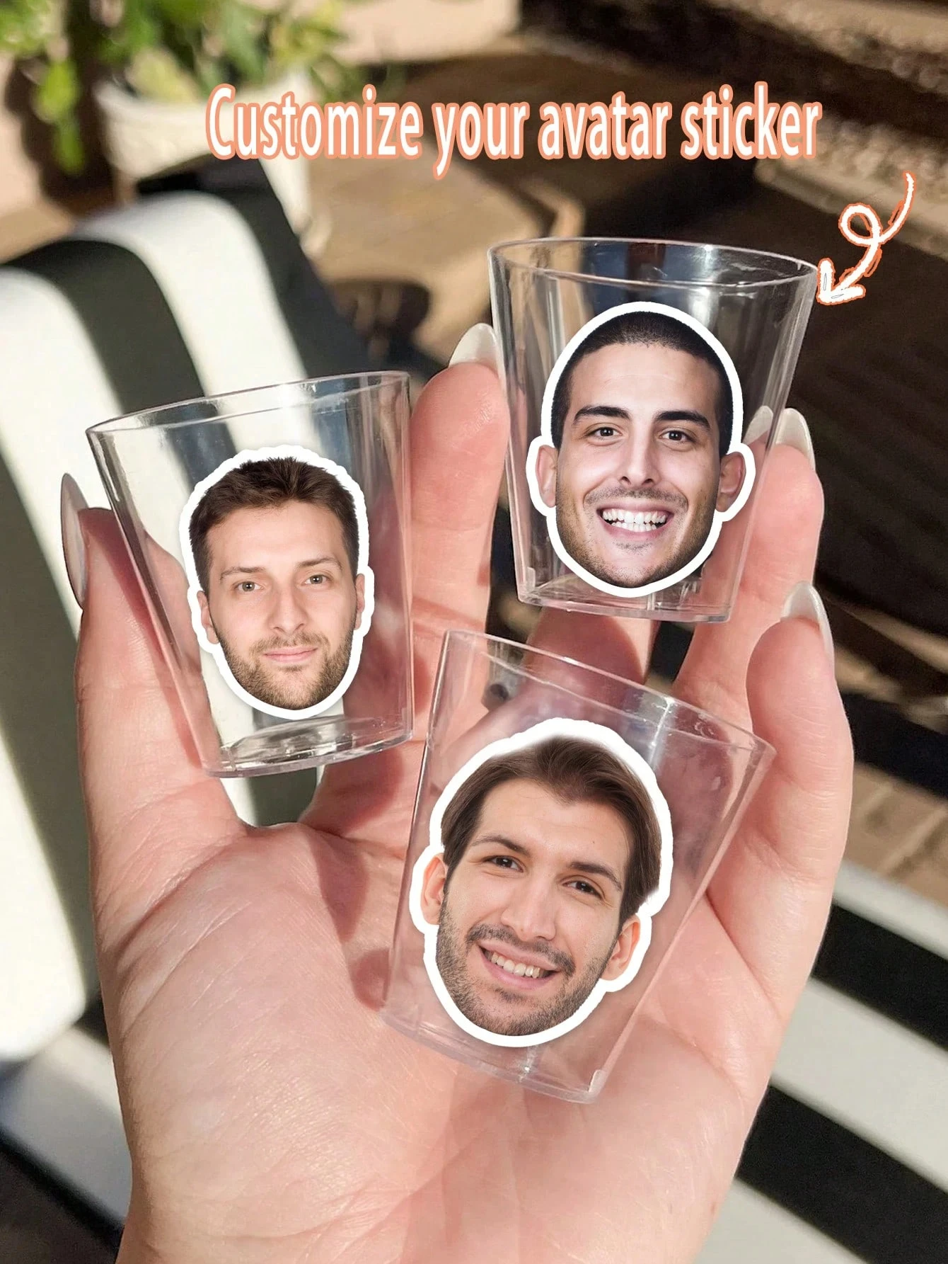 3.5CM Custom Face Stickers, 30-300PCs Die-Cut Vinyl, Personalized Photo Portrait Labels for Parties, Gifts & Decor, Custom Tags