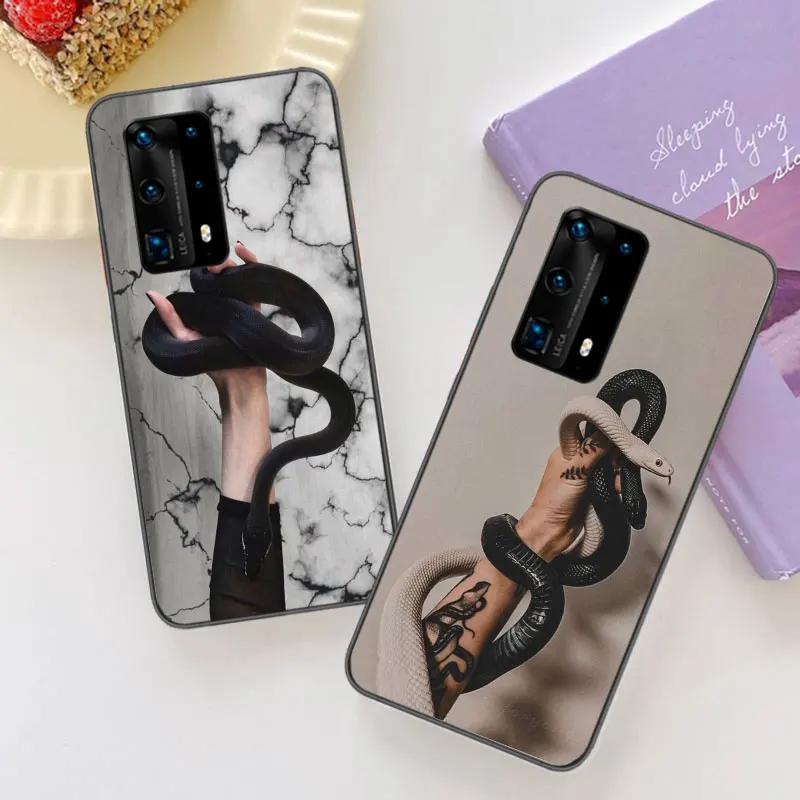 Poisonous Snake on The Ppalm of Beauty Soft Clear Phone Case For Huawei P30 Lite P10 P20 P40 P50 Pro Mate 40 Pro 30 20 10 Lite C