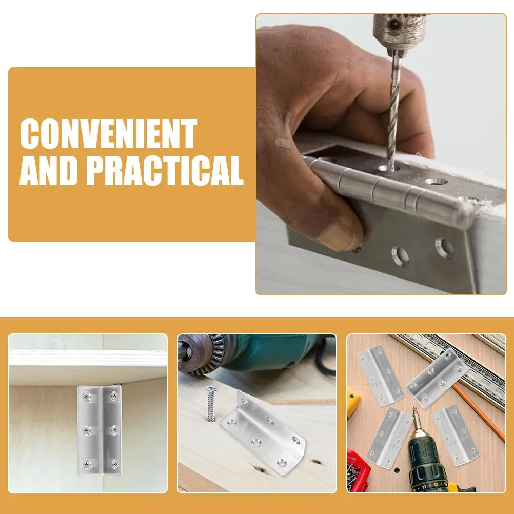6 staffe angolari in acciaio inossidabile 27x100 L a forma di mensola per armadio Bretelle ad angolo retto Connettori hardware in legno e metallo piccoli