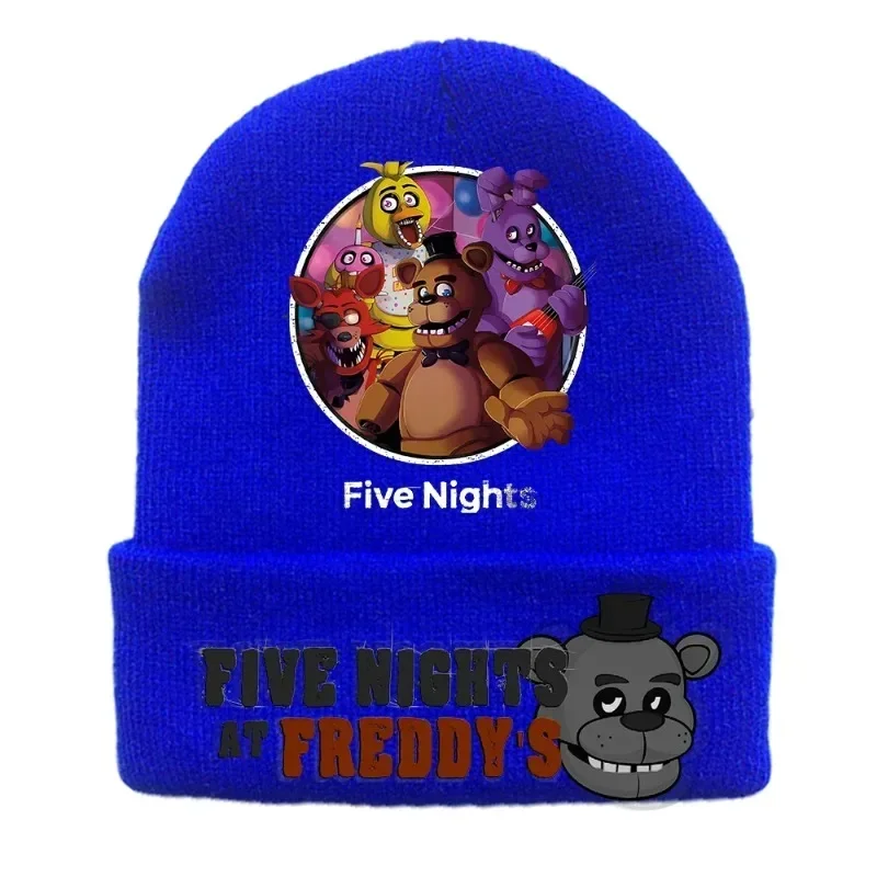 FNAF Knitted Cap Cartoon Five Nights At Freddys Anime Headgear Autumn Winter Woole Hats Student Bonnet Boys Girls Birthday Gift