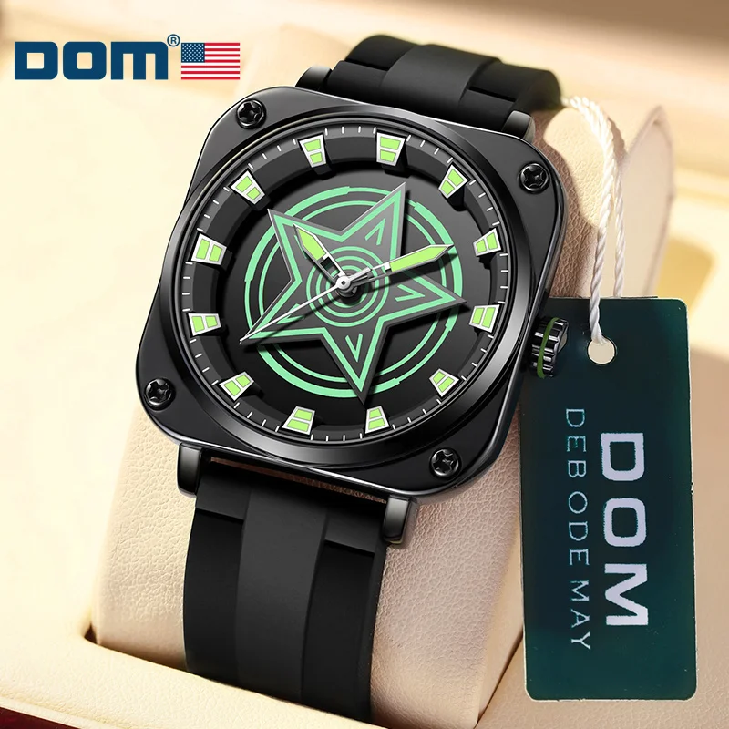 DOM 1765 Rotating dial Men Fashion Watches Simple Men Business Silicone Belt Quartz Watch Leisure Men Watch reloj hombre