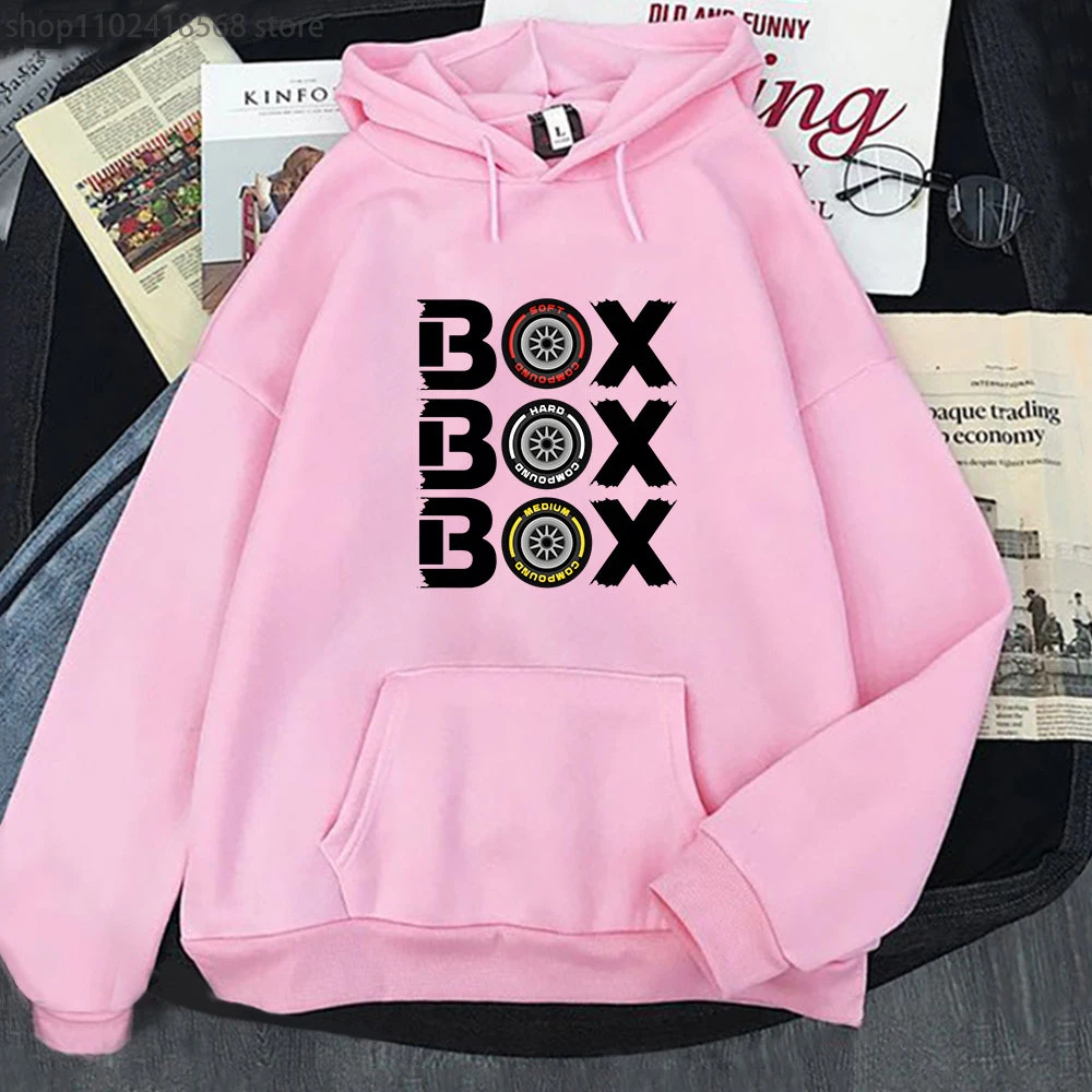 Box Box Box Hodies F1 Tyre Compound V2 Sweatshirts Women\'s Long Sleeve Top Oversized Hooded Funny Games Men Clothing Y2k Clothes