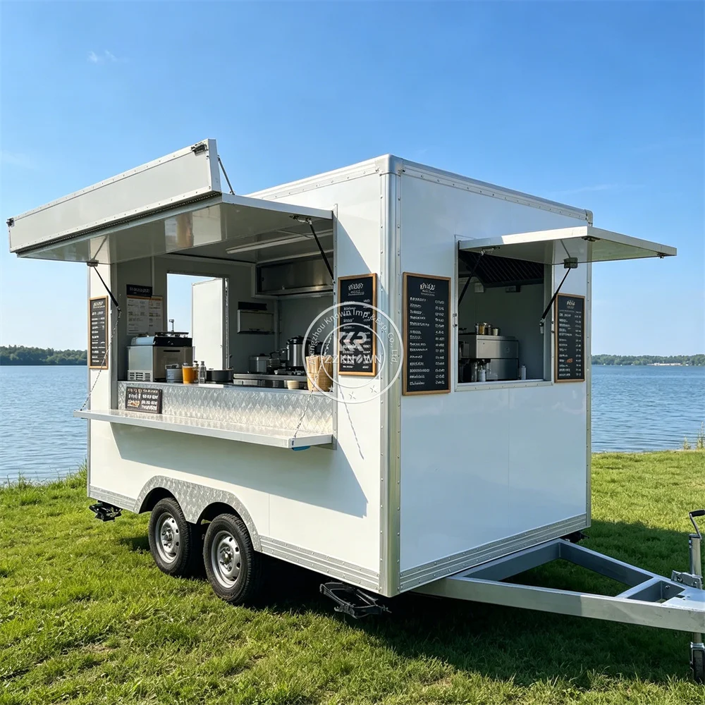 

CE Certified Mobile Food Trailer Concession Catering Trailer Street Sandwich Coffee Food Truck With Full Kitchen
