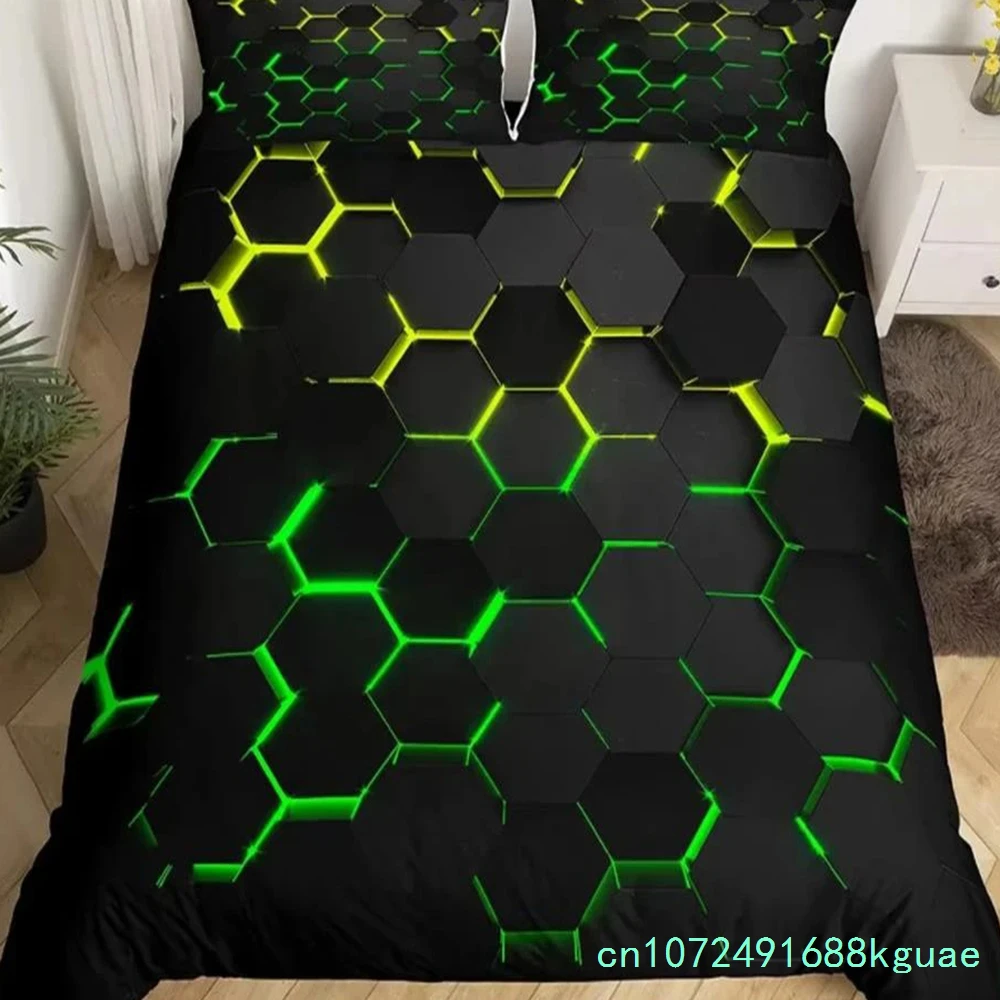 Red Glowing Bedding Set 3D Duvet Cover Set Single Double Twin Full Size Teens Adults Bedclothes Soft Polyester Bed Linen