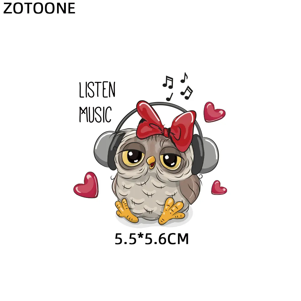 ZOTOONE Cartoon Animals Cat Dog Heat Transfer Frog Deer Elephant Iron-On Transfers Thermal Stickers On Clothes For Kids T-shirt