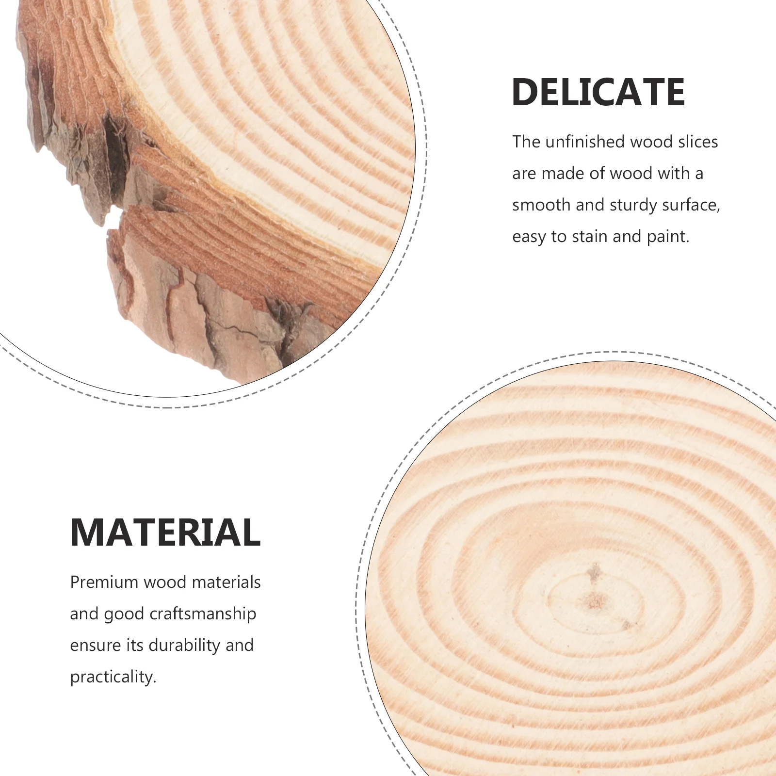 6 Pcs Wood Coaster Natural Slices Cup Coasters Circles for Crafts DIY Crafting Discs Round Boards Wooden Log