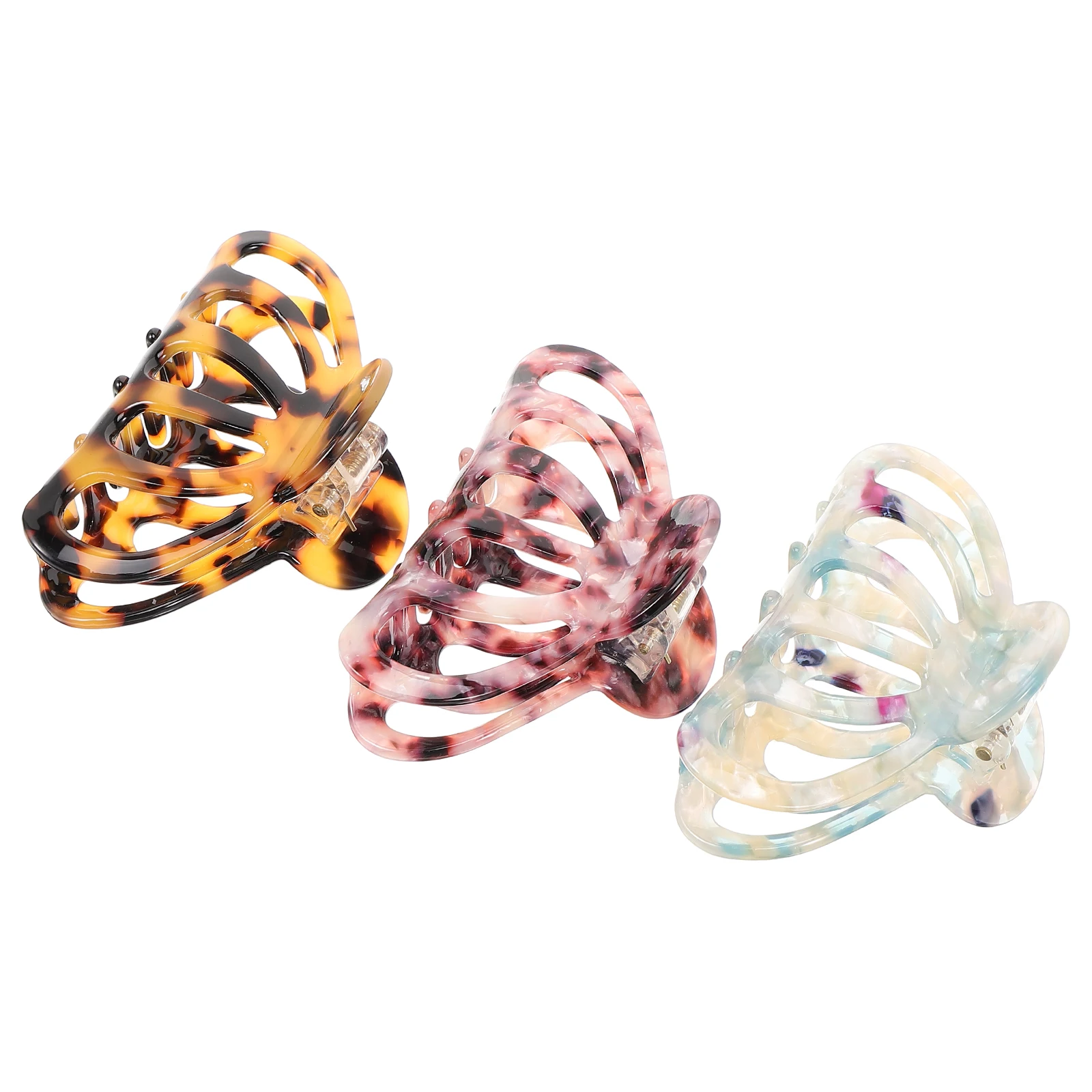 

3pcs Vintage Hair Claw Clips Acetate Sheet Large Size for Thick Hair Women Styling Accessories Retro Octopus Hairpins