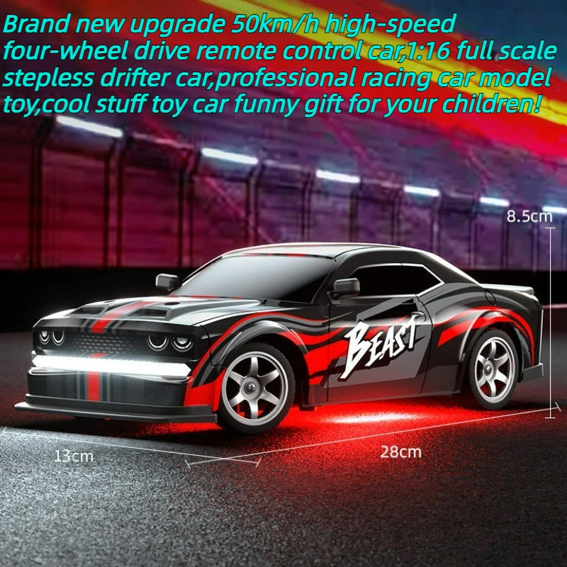Cool Stuff Toy Car Funny Gift-50km/h High-speed 4WD Rc Drift Car,1:16 Full Scale Remote Control Car Model,Rc Cars Toys for Kids