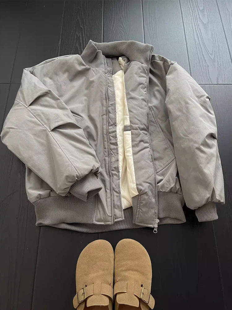 

Мужское осенне-зимнее хлопковое пальто с воротником-стойкой и воротником-стойкой, бейсбольное пальто, не объемное, подходит из чистого хлопка