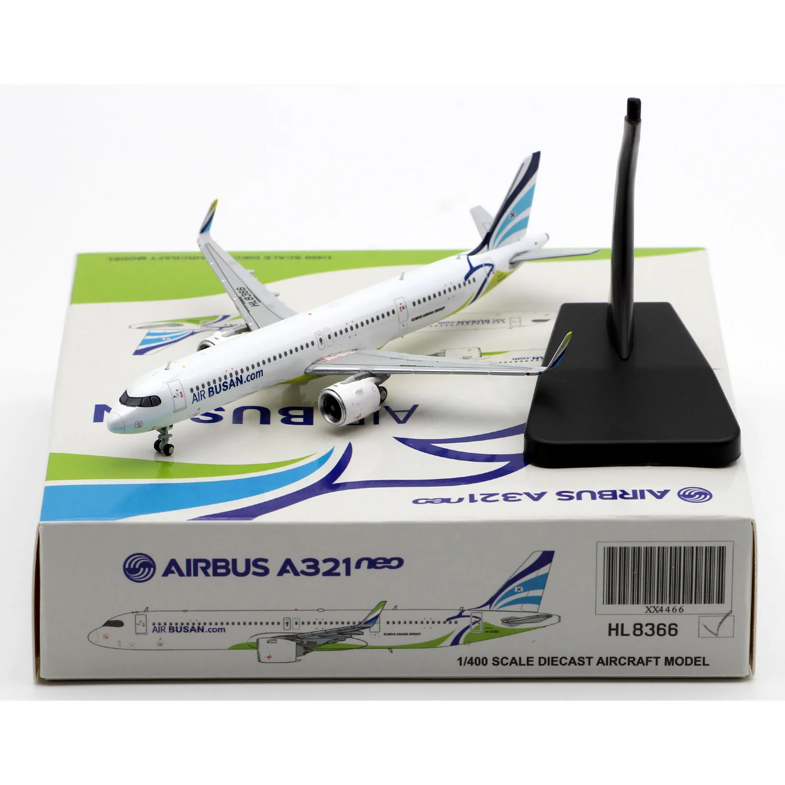 

XX4466 Alloy Collectible Plane Gift JC Wings 1:400 Air Busan Airbus A321NEO Diecast Aircraft Jet Model HL8366 With Stand
