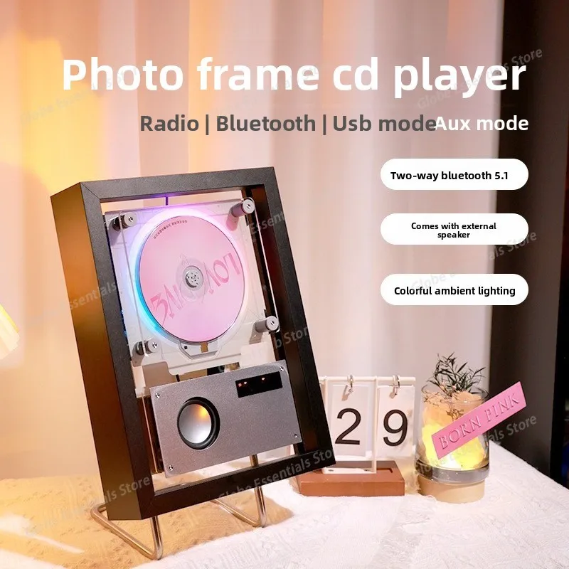 CD player, music picture frame CD player, wall-mounted Bluetooth speaker, charging model, with speaker ambient light