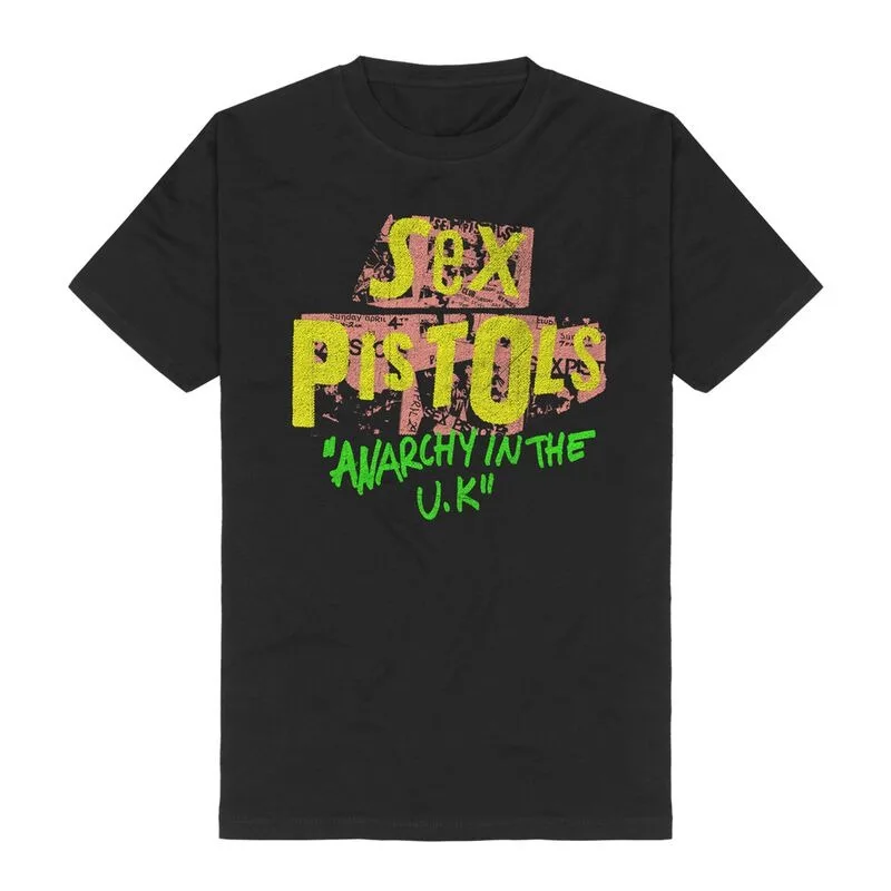 Sex Pistols Anarchy in The UK Print Cotton T-shirt Men Women Punk Band Unisex Tee