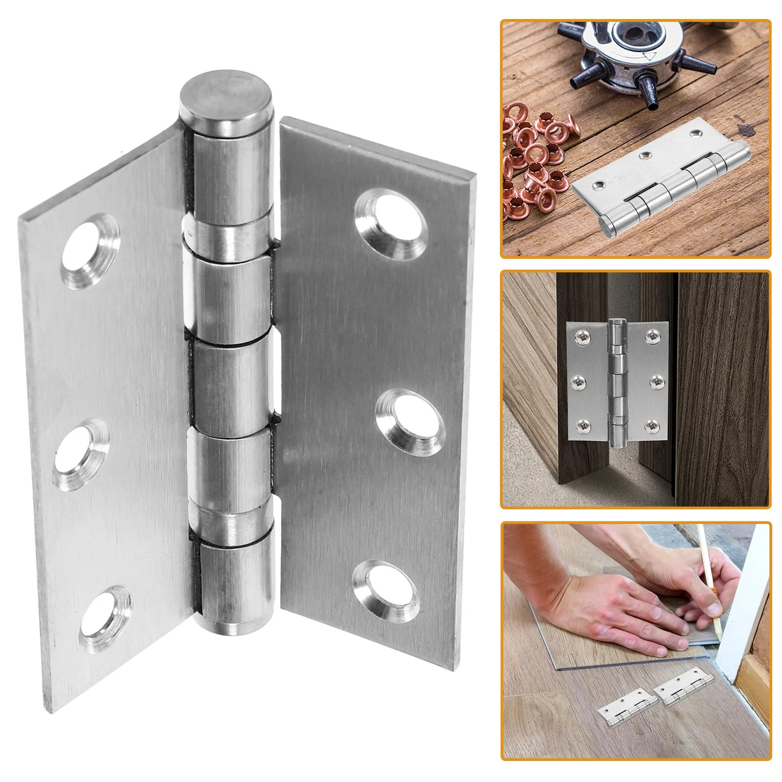 

2Pcs Durable Stainless Steel Cabinet Door Hinges Thickened Corner Cabinet Hinge Closing Door Hinge for Home Metal Hinges