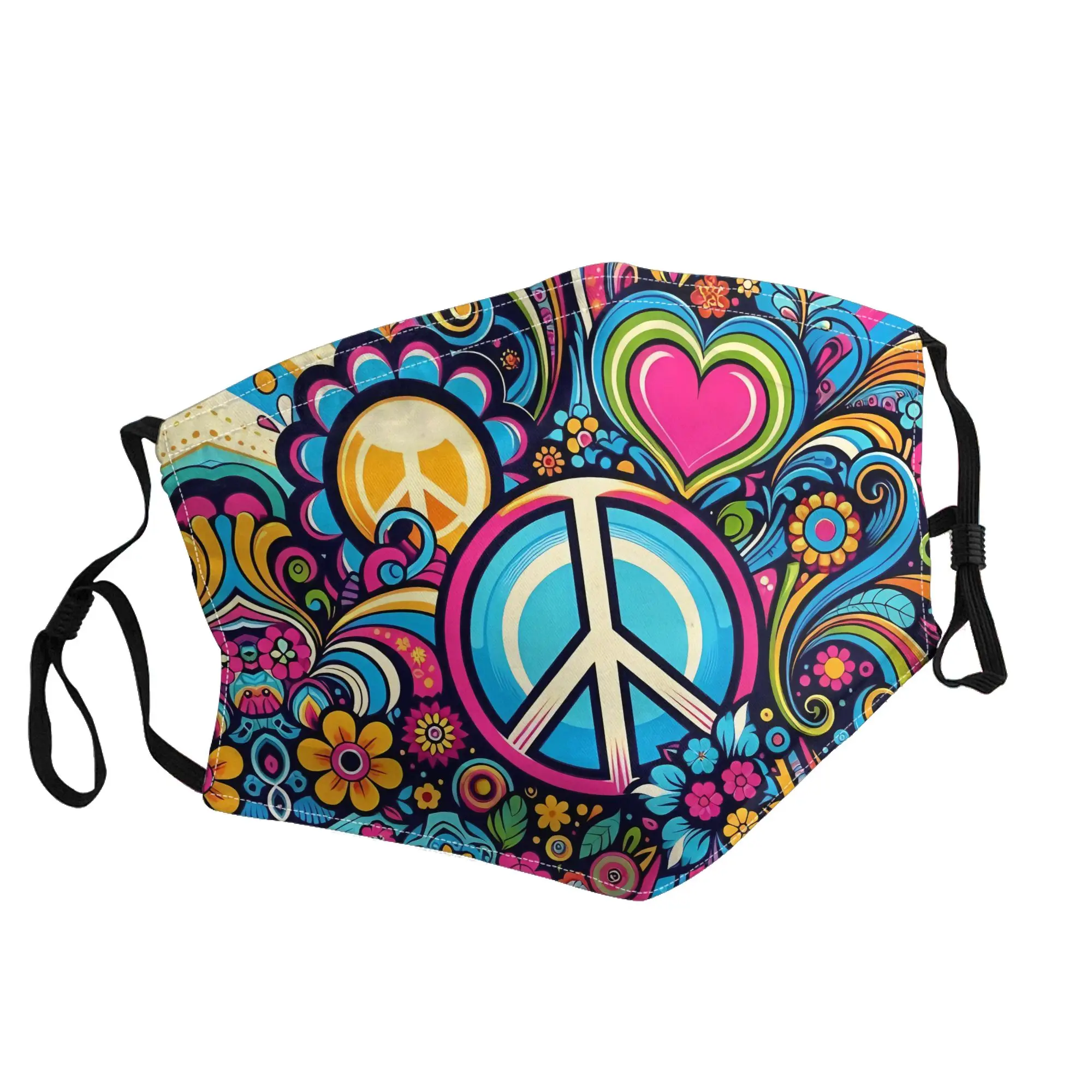 

Маска Love Peace унисекс, модная, для улицы, с принтом