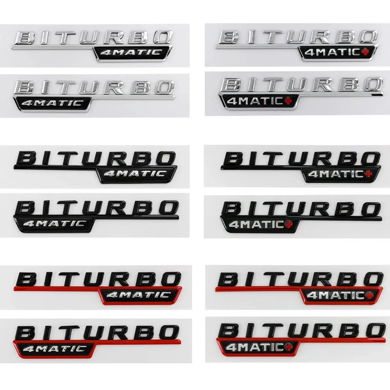 

2 шт. Наклейки-эмблемы BITURBO 4MATIC Plus на крылья автомобиля для Mercedes AMG C43 E43 GLE43 GLC43 W205 W213, аксессуары