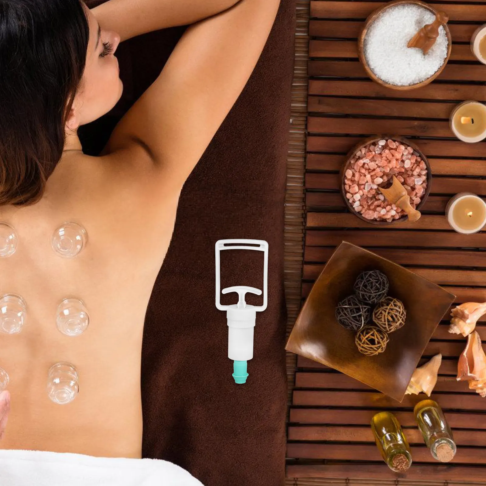 

Ручной вакуумный насос для баночного массажа, многоразовый, легкий, небьющийся, простой в использовании, для китайской терапии баночным массажем.