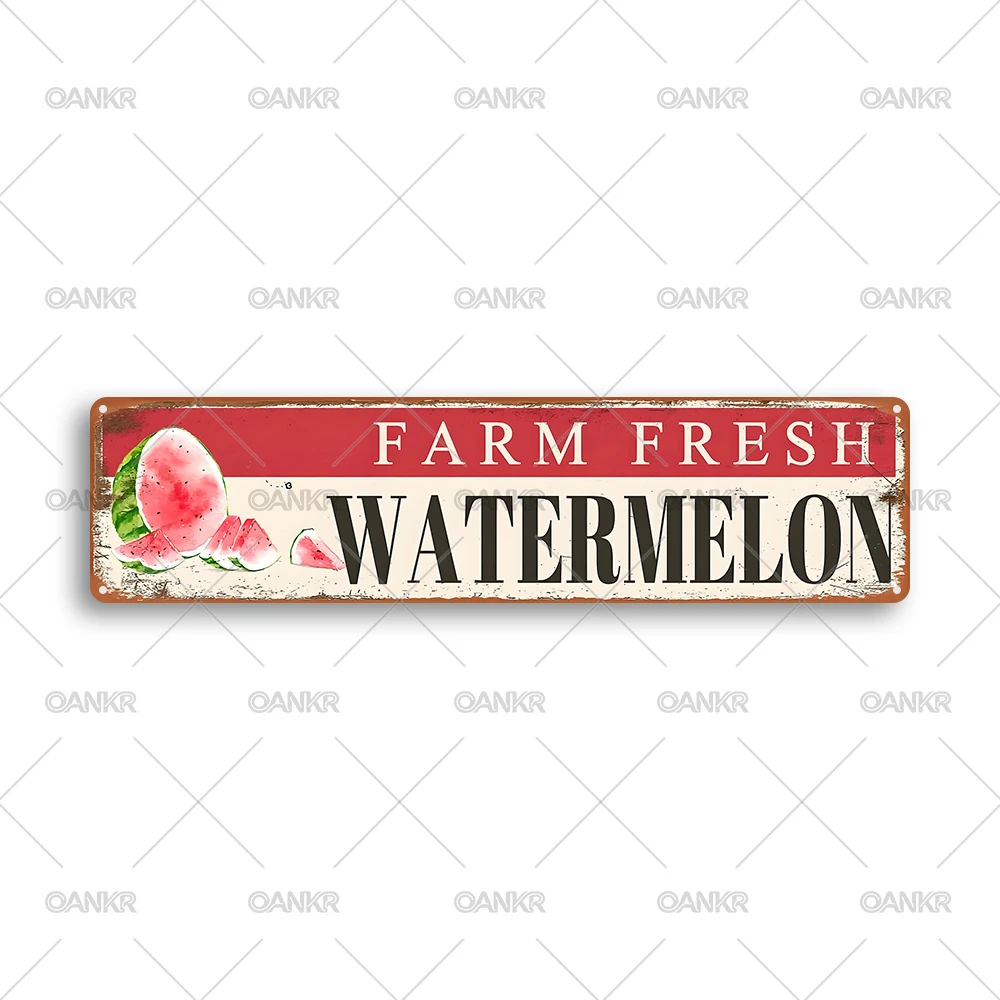 Farm Fresh Fruit Metal Tin Sign Retro Vintage Kitchen Wall Art Decor Plaque for Home Pantry Country Style Decorative Sign Gift